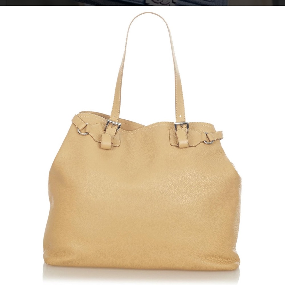 Prada Brown Vitello Daino Tote Bag Beige - Picture 2 of 11